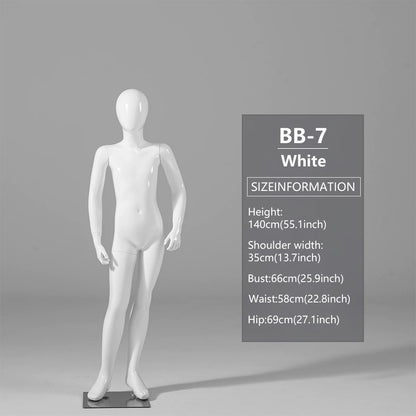 DE-LIANG Child Mannequin Display Forms – Standing & Sitting Poses (Ages 2–15)