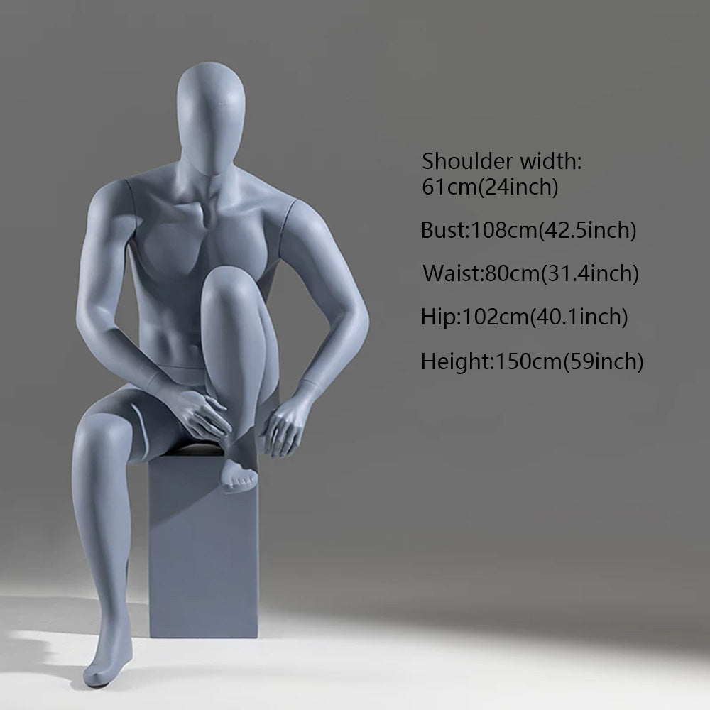 DE-LIANG Athletic Sport Mannequin Dumbbell & Sitting Pose for Gym & Sportswear Store