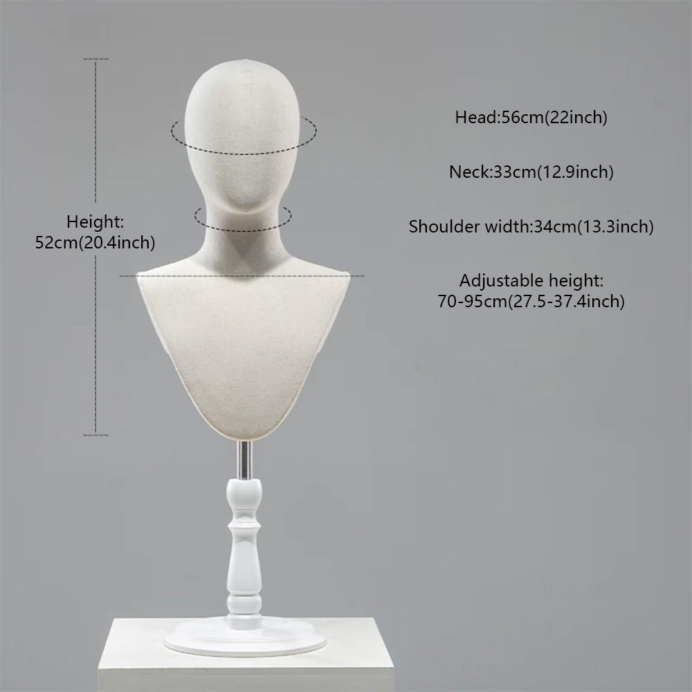 DE-LIANG Cosplay Mannequin Head Stand | Wigs Hats Jewelry | Extra-Long Wig Display