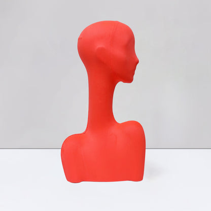 DE-LIANG Swan Neck Velvet Mannequin Head, Fiberglass Wig & Jewelry Display
