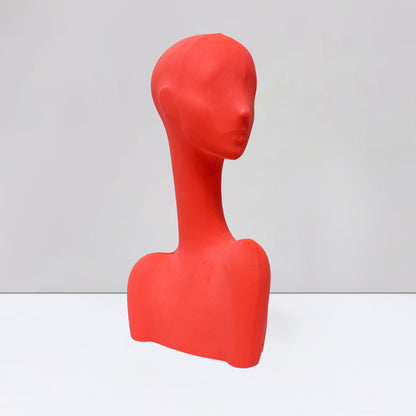 DE-LIANG Swan Neck Velvet Mannequin Head, Fiberglass Wig & Jewelry Display