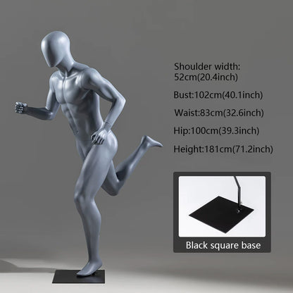 DE-LIANG Running Pose Mannequin Male Female Athletic Sportswear Display Fitness Gym