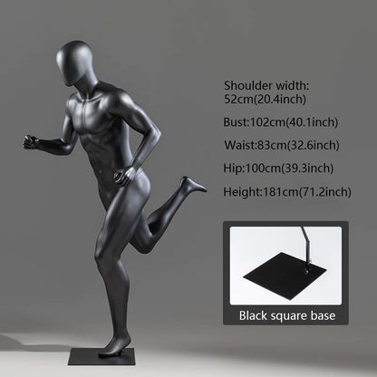 DE-LIANG Running Pose Mannequin Male Female Athletic Sportswear Display Fitness Gym