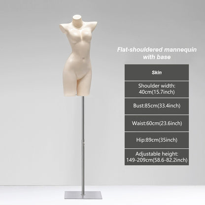 Mannequin de vitrine en velours à demi-corps féminin DE-LIANG, buste féminin avec bras en bois, mannequin de vitrine DL0040