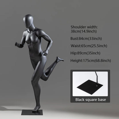 DE-LIANG Running Pose Mannequin Male Female Athletic Sportswear Display Fitness Gym