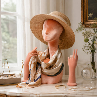 DE-LIANG Hand & Head Mannequin Display Set, Jewelry Ring Bracelet Watch Stand Prop
