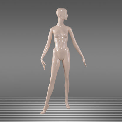 DE-LIANG Female Full Body Mannequin,Glossy White/Black Fiberglass Realistic Dress Form Display,Elegant Standing Window Display Model for Clothing Stores, Boutiques & Fashion Exhibitions