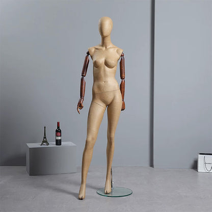 DE-LIANG Vintage Kraft Paper Mannequin - Full Body Male Female Clothing Display