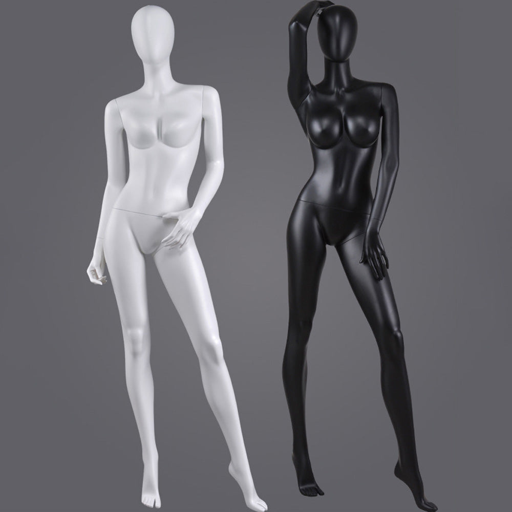 DE-LIANG Glossy Champagne Gold / Black Female Full Body Mannequin Set, Realistic Fiberglass Standing & Sitting Display Models for Clothing Stores, Window Fashion Display, Boutique Dress Form Props