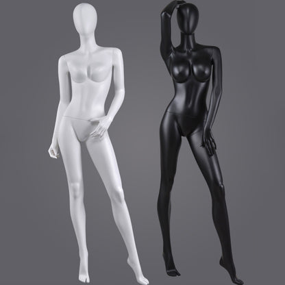 DE-LIANG Glossy Champagne Gold / Black Female Full Body Mannequin Set, Realistic Fiberglass Standing & Sitting Display Models for Clothing Stores, Window Fashion Display, Boutique Dress Form Props