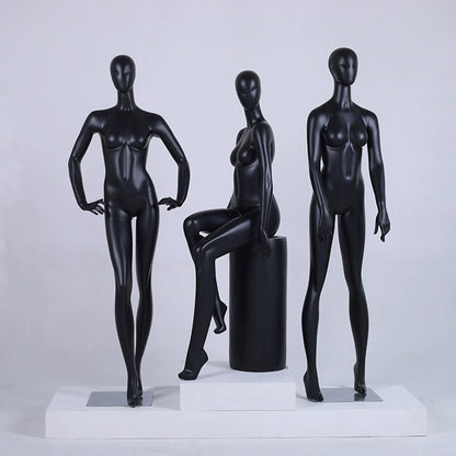 DE-LIANG Realistic Female Full Body Mannequin,Matte Black Adult Dress Form Torso,Mannequin For Shop,Wedding Window Stand/Sitting Model Props Shot Dummy Display De-Liang Dress Forms