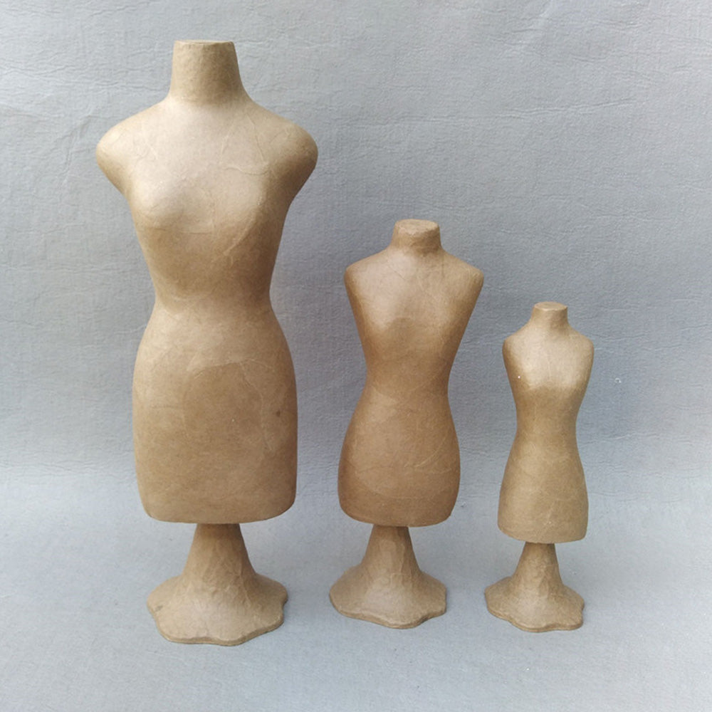DE-LIANG Kraft Paper Mannequin Head & Dress Form for Garment Sample Display & Hat Wig