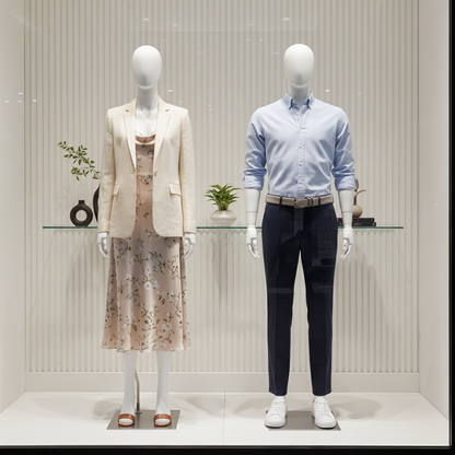 DE-LIANG Adjustable Full Body Mannequin - White / Black Male Female Display Dress Form for Clothing Store Window Visual Merchandising