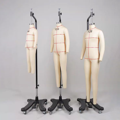 DE-LIANG Professional Children's Full-Body Dress Form with Removable Arms – Adjustable Dressmaking Mannequin for Draping & Pattern Cutting