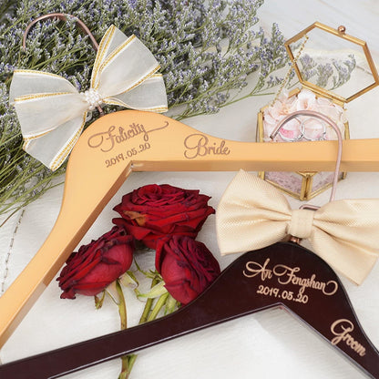 Wedding Engraved Wooden Hanger, Solid Bridesmaid Hangers Wood Hanger with Bar, Unique and Fashion Custom Hanger