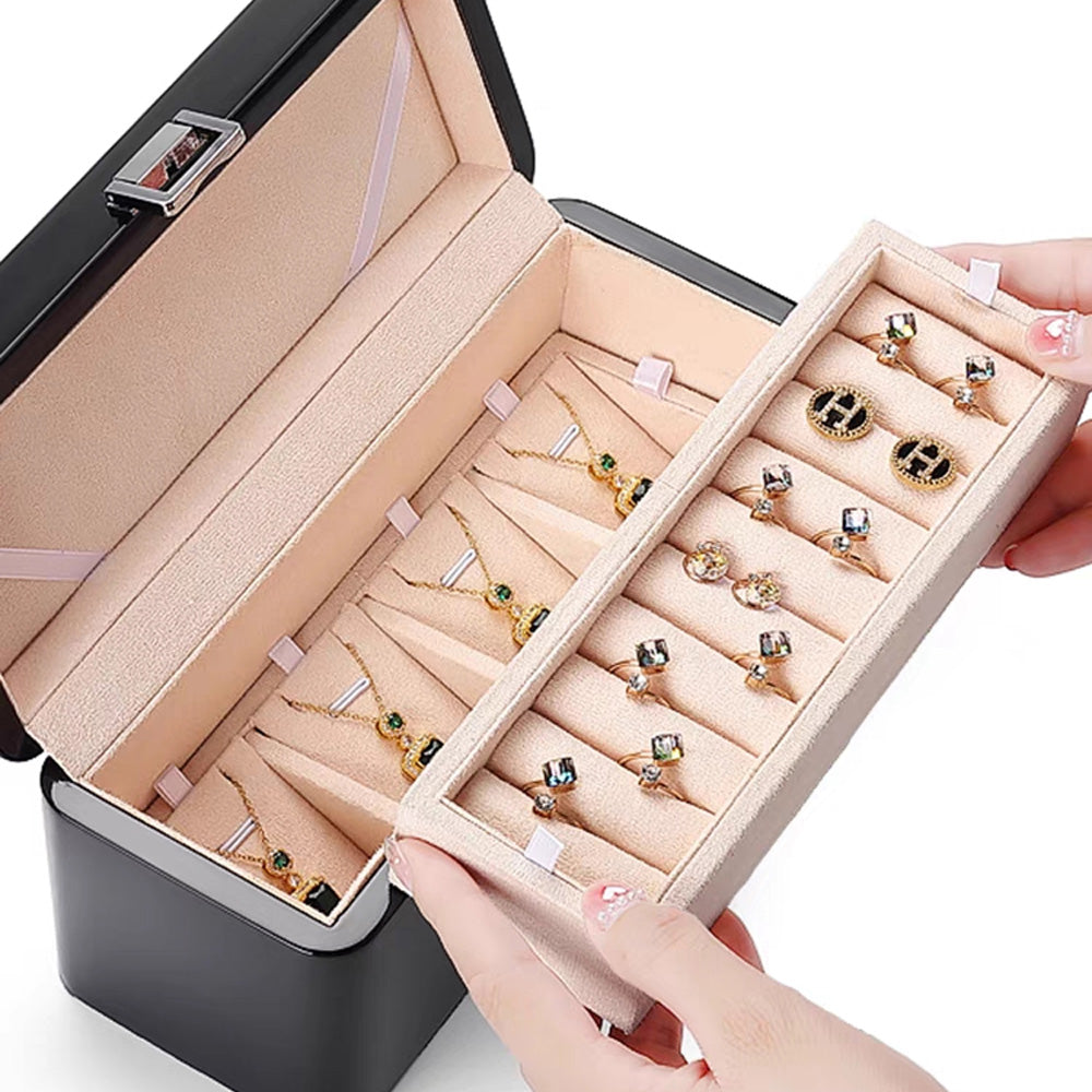 Light luxury piano wood paint jewelry box jewelry box ring necklace high-end jewelry jewelry box storage box DL01901 DE-LIANG