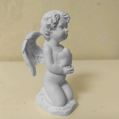 Handmade Child Angel Cupid Desktop Ornament,Home Decor,Cherub Statue Prayers Of An Angel Figurine Resin Sculpture Art Ornaments Arts,Gift