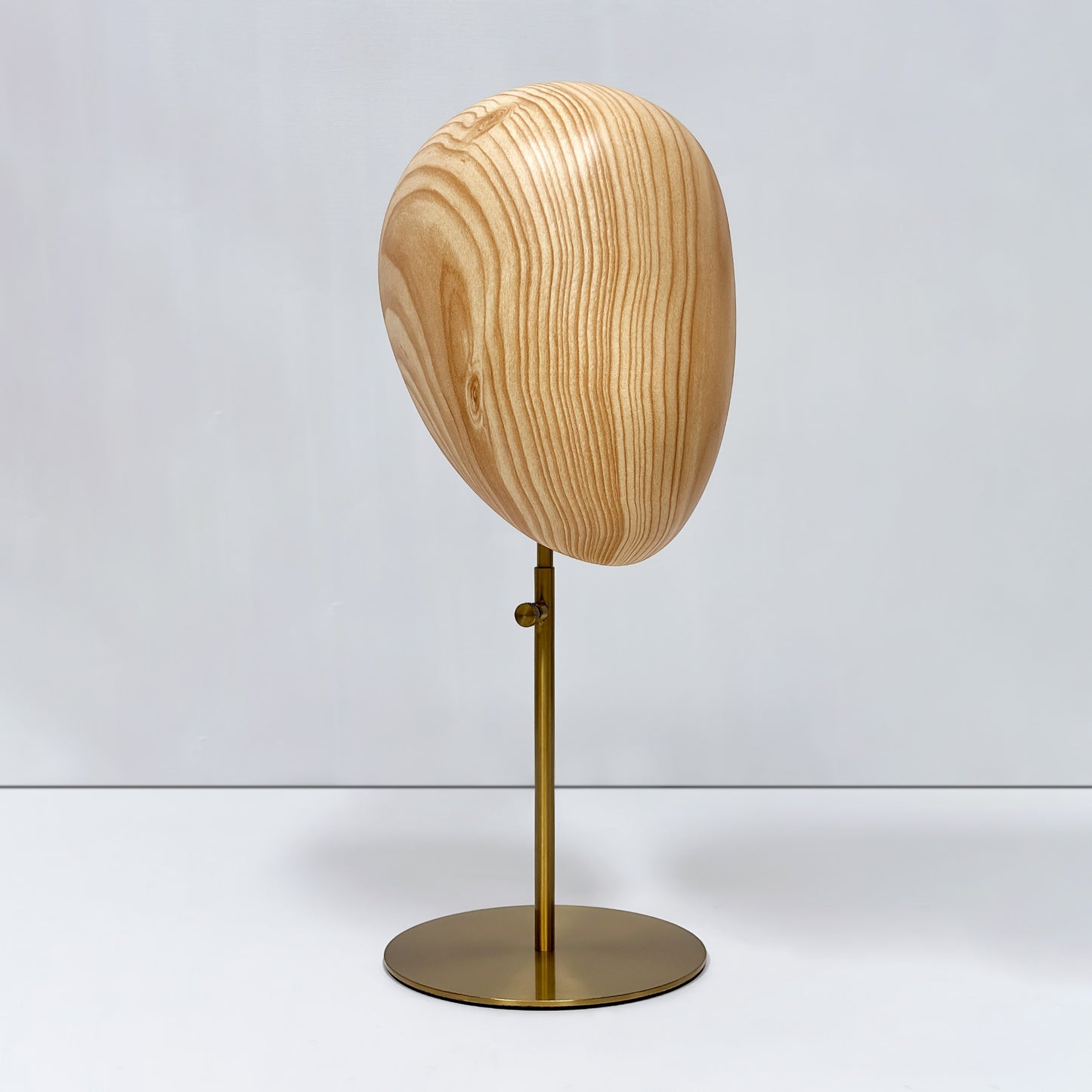 DE-LIANG Fiberglass Mannequin Head Stand for Hats & Wigs | Wood Grain & White
