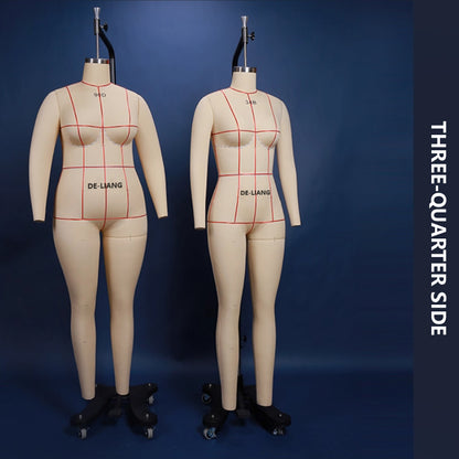 DE-LIANG Professional Lingerie Tailor Dress Form - Oblique Pinnable Female Full Body Mannequin with Reference Lines