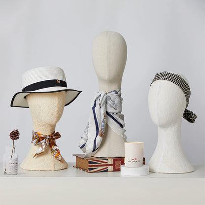 DE-LIANG Pinnable Lace Mannequin Head Display Stand for Hats Wigs Scarves & Jewelry
