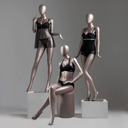 Matte White / Rose Gold Female Full Body Mannequin
