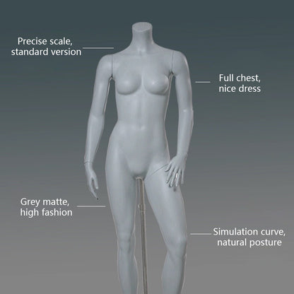 DE-LIANG Male Full Body Mannequin | White & Grey Sports Mannequin for Gym & Athletic Apparel | Running & Sportswear Display