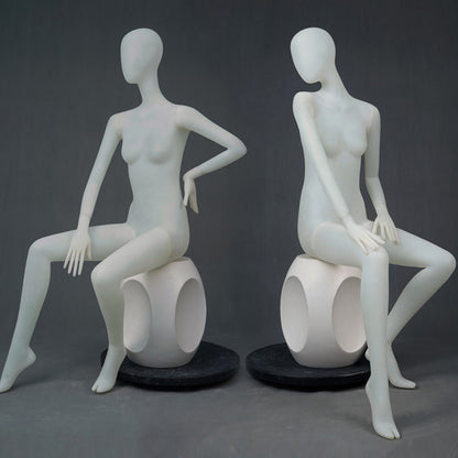 DE-LIANG Frosted Translucent Female Full Body Mannequins – Minimalist Abstract Window Display Model, Boutique Clothing Store Fashion Dress Form
