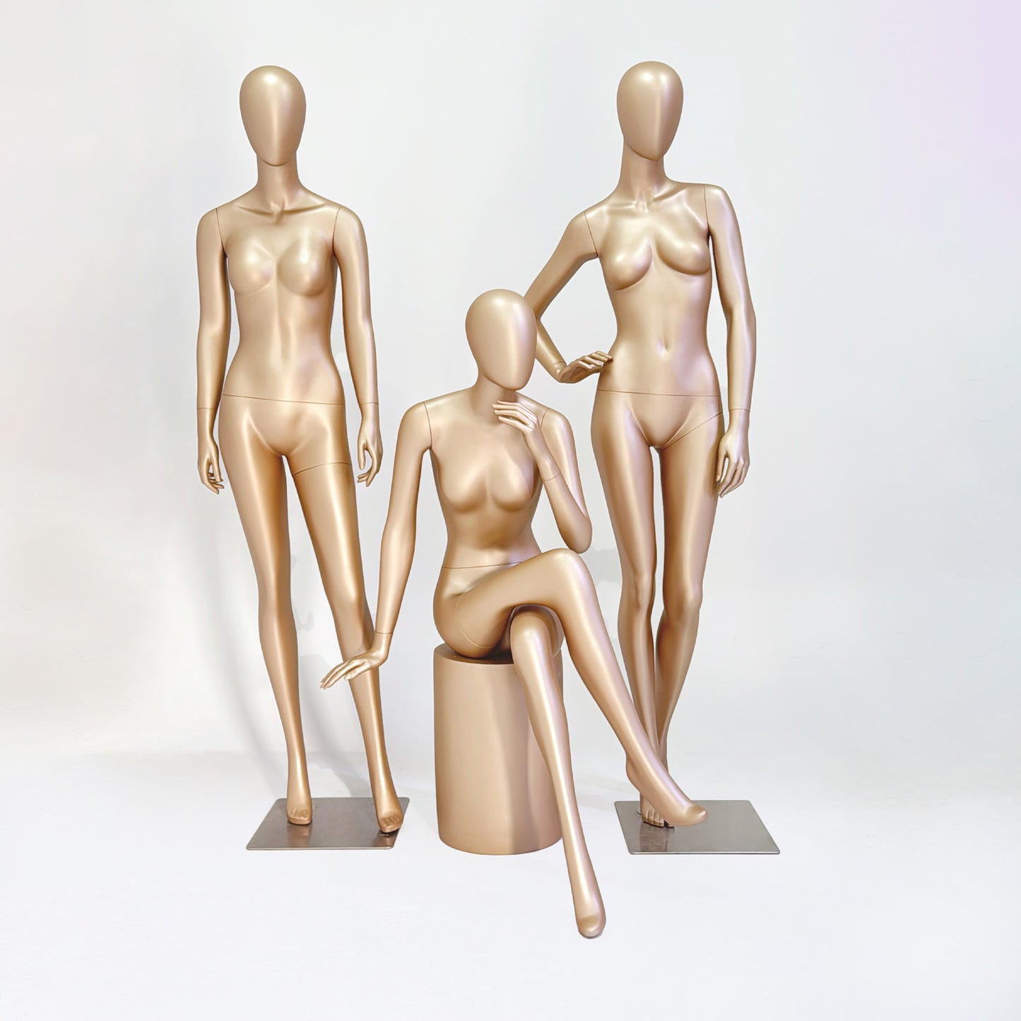 DE-LIANG Rose Gold Female Full Body Mannequin | Fiberglass Boutique Display Dummy