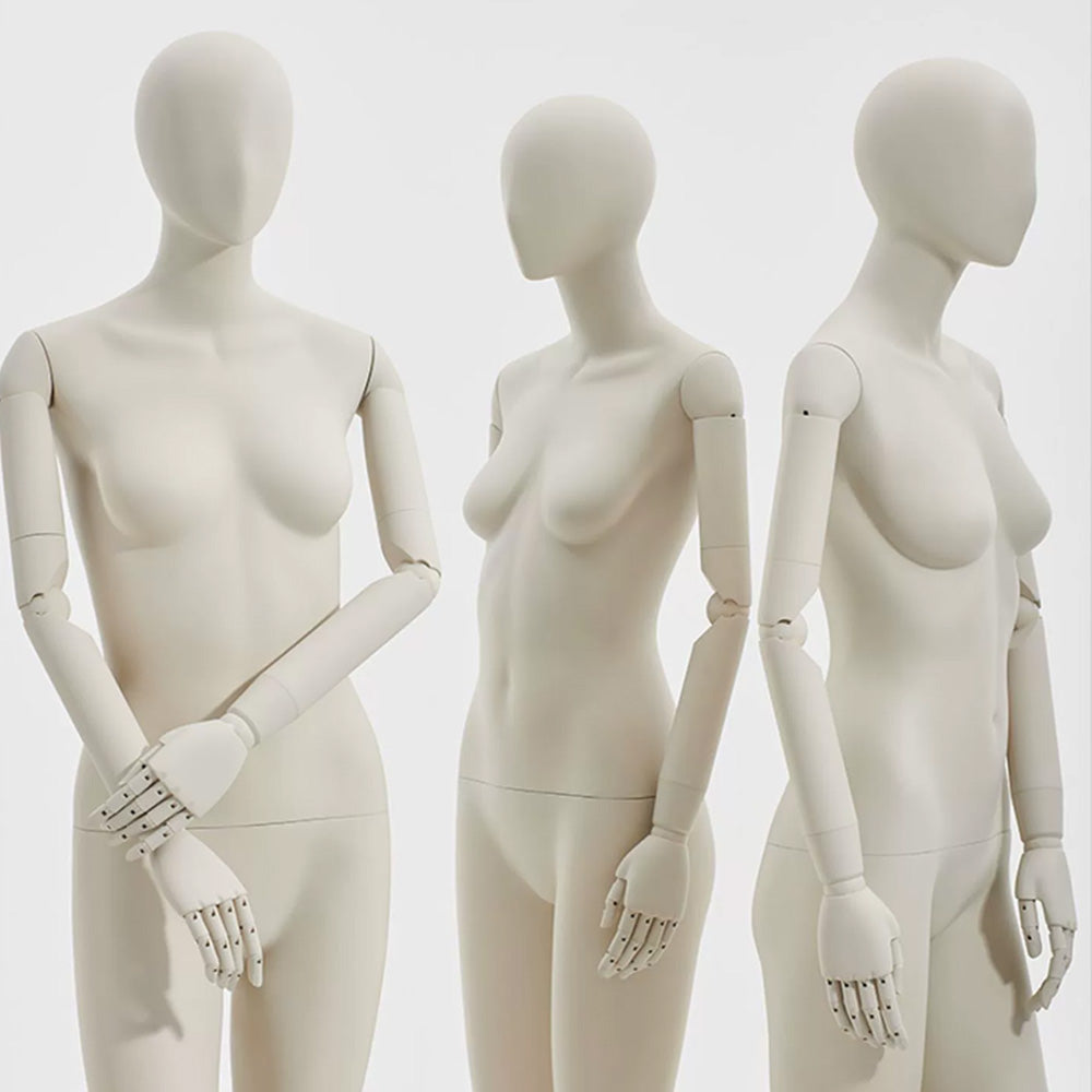 DE-LIANG Female Full Body Mannequin – Adjustable Dress Form with Torso Display, Modern Posing Mannequin for Fashion Boutiques & Window Displays