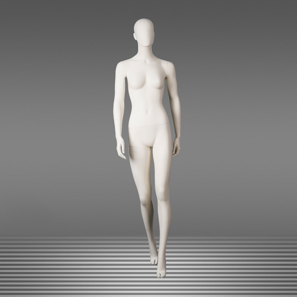DE-LIANG Full Body Female Mannequins,Matte White Fiberglass Realistic Dress Form Display,Standing Window Display Model for Clothing Stores, Boutiques & Fashion Exhibitions
