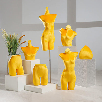 DE-LIANG Velvet Female Mannequin Torso | Lingerie Bra Underwear Display Form