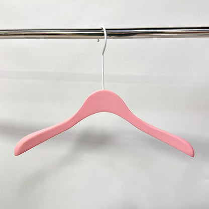 Matt Pink Wooden Hanger, Luxu Wedding Dress Bridal Shirt Coat Dress and Pant Trouser Bottom Clip Hanger With Long White Hook,50pcs per pack - De-Liang Dress Forms