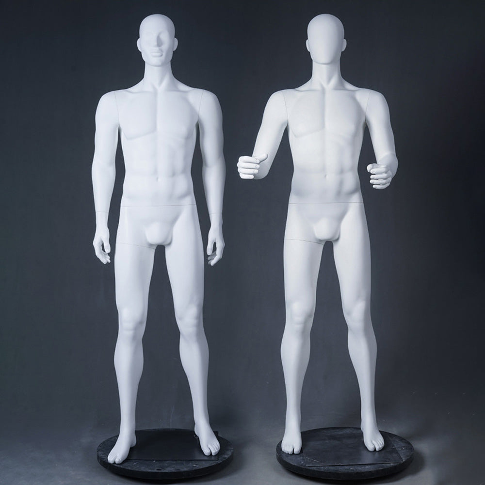 DE-LIANG Male Full Body Mannequin | White Sports Mannequin for Gym & Athletic Apparel | Running & Sportswear Display