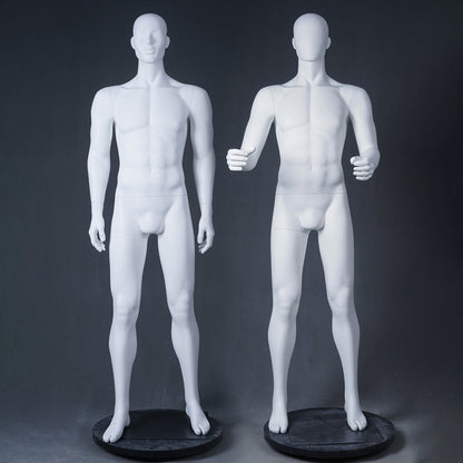 DE-LIANG Male Full Body Mannequin | White Sports Mannequin for Gym & Athletic Apparel | Running & Sportswear Display