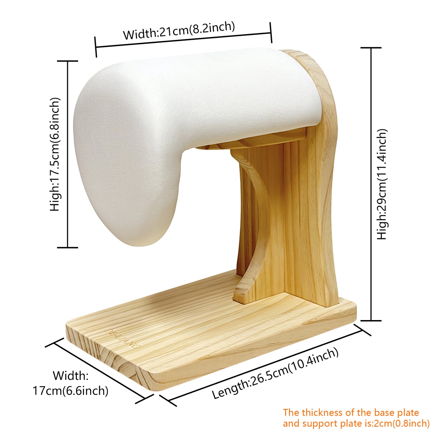 DE-LIANG Shoulder Ironing Board – Sleeve Press with Pine Wood Base & Cotton Cover