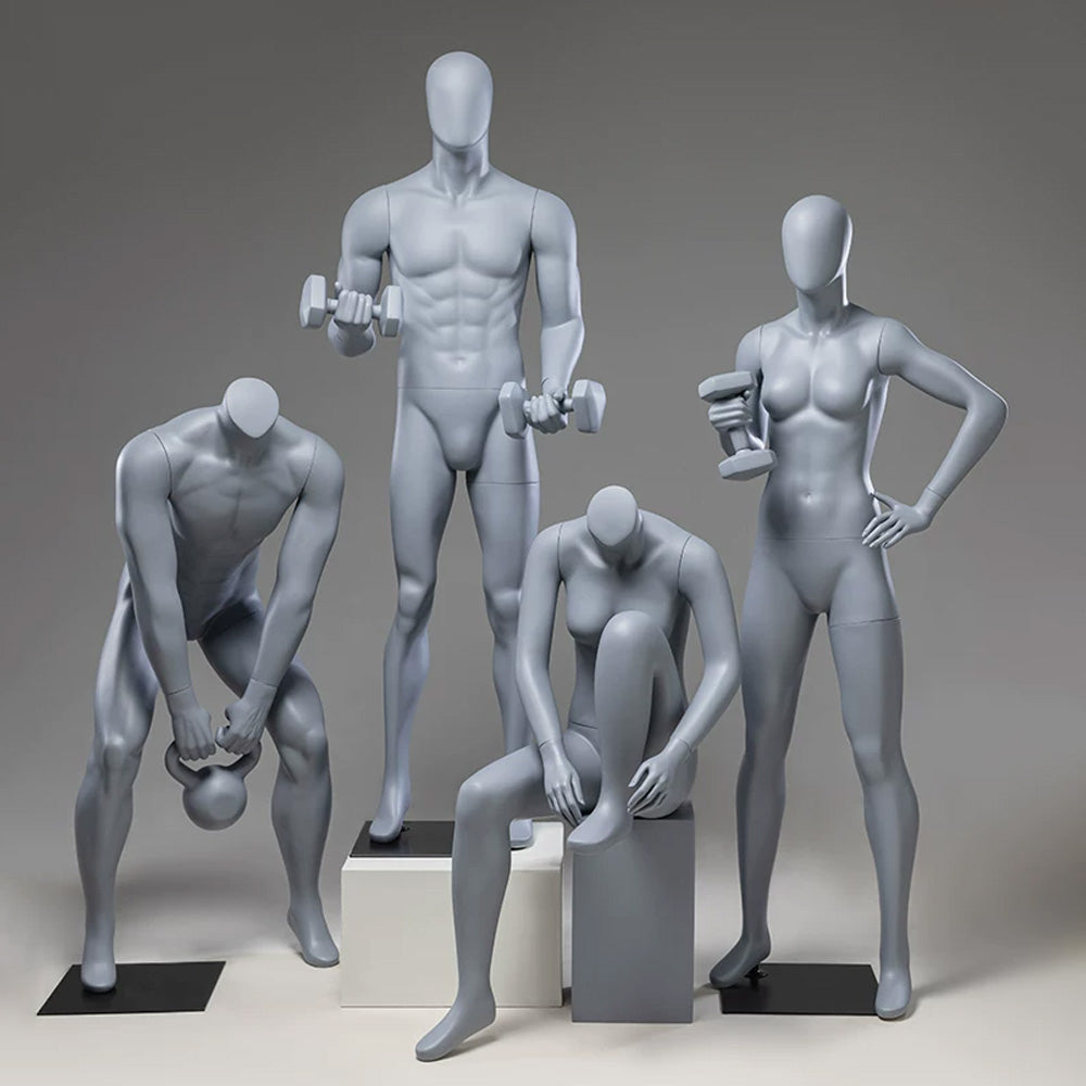DE-LIANG Athletic Sport Mannequin Dumbbell & Sitting Pose for Gym & Sportswear Store