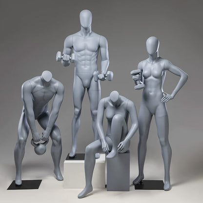 DE-LIANG Athletic Sport Mannequin Dumbbell & Sitting Pose for Gym & Sportswear Store