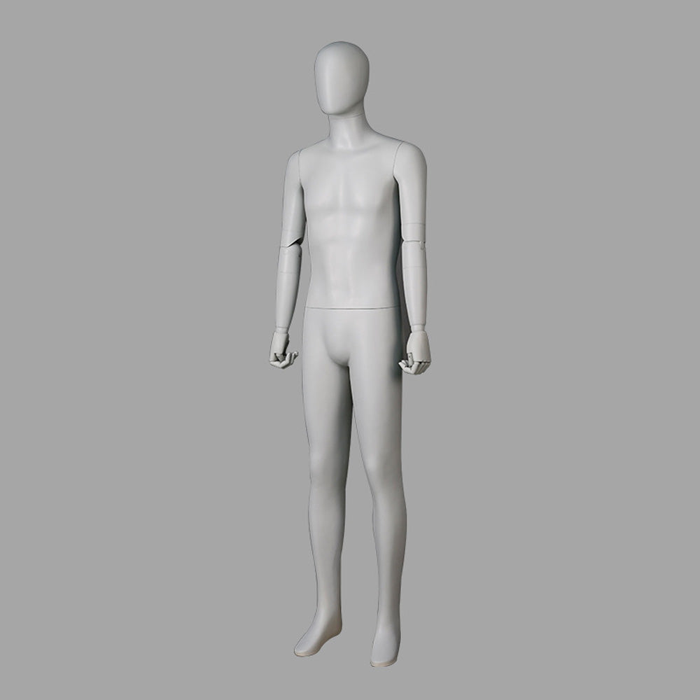 DE-LIANG Luxury Male Full Body Mannequins,Matte White Male Dress Form Display Mannequis with Base,Stand Realistic Model for Clothing Shops