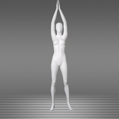 DE-LIANG Female Yoga Mannequin Full Body Fiberglass Display Model,Fitness Sports Pose Mannequin for Gym, Yoga Apparel, Activewear & Window Display
