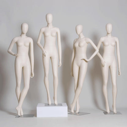 DE-LIANG Luxury Female Full Body Mannequins Stand,Matte White Realistic Fiberglass Dress Form Display,Manikin Torso Stand for Retail Clothing,with base*1pcs DL0168