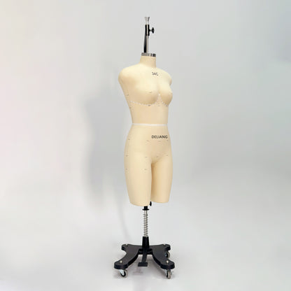DE-LIANG Professional 34C Female Dress Form with Marking Lines – Fiberglass Tailor Dummy for Draping (Torso Only)