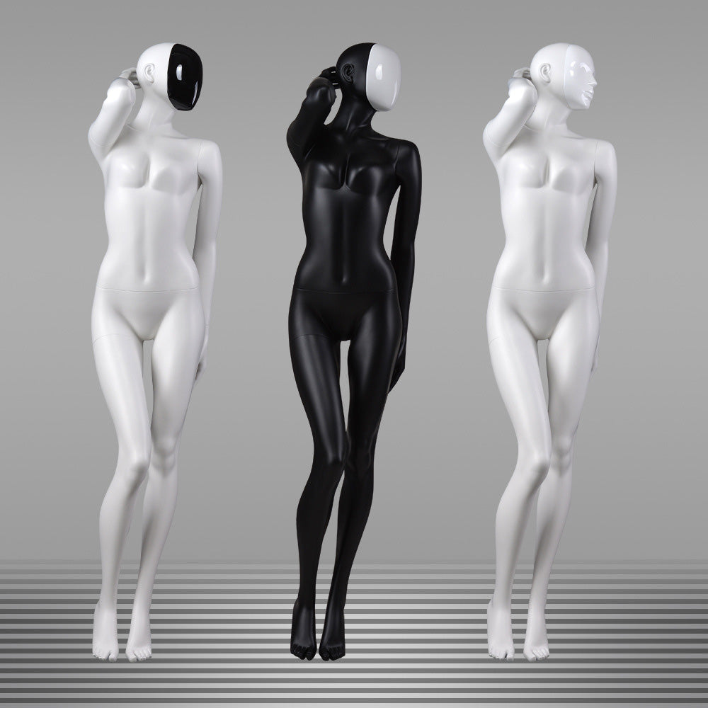 DE-LIANG Colorful Glossy Female Mannequins ,Abstract Full Body Fiberglass Display Models