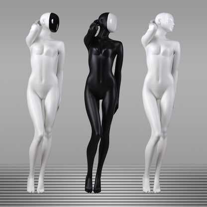DE-LIANG Colorful Glossy Female Mannequins ,Abstract Full Body Fiberglass Display Models