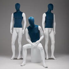 Load image into Gallery viewer, DE-LIANG model props, full body Male mannequin display dummy, Clothing store you male full-body model props glass steel cloth dummy head mannequin shooting clothes blue display shelf DL0008
