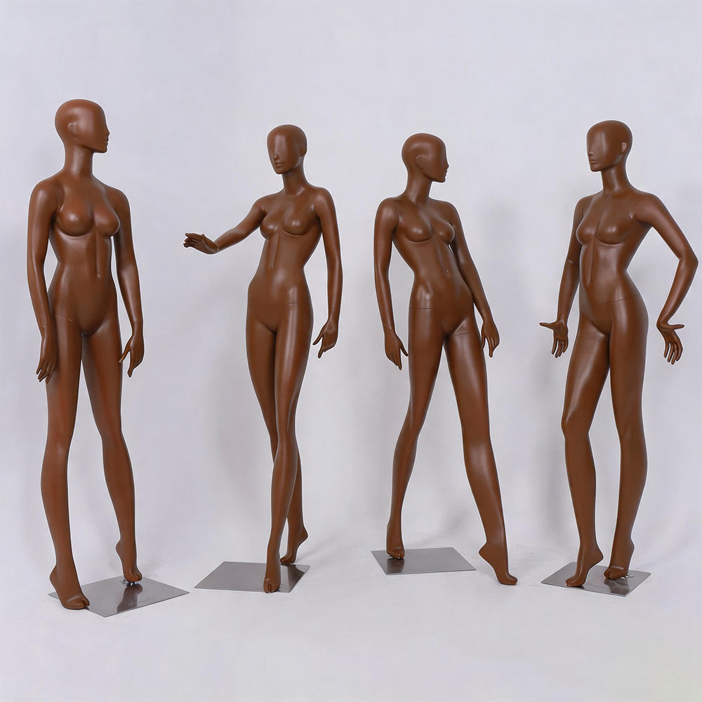 DE-LIANG Mocha Brown Female Full Body Mannequin for Boutique Window Display