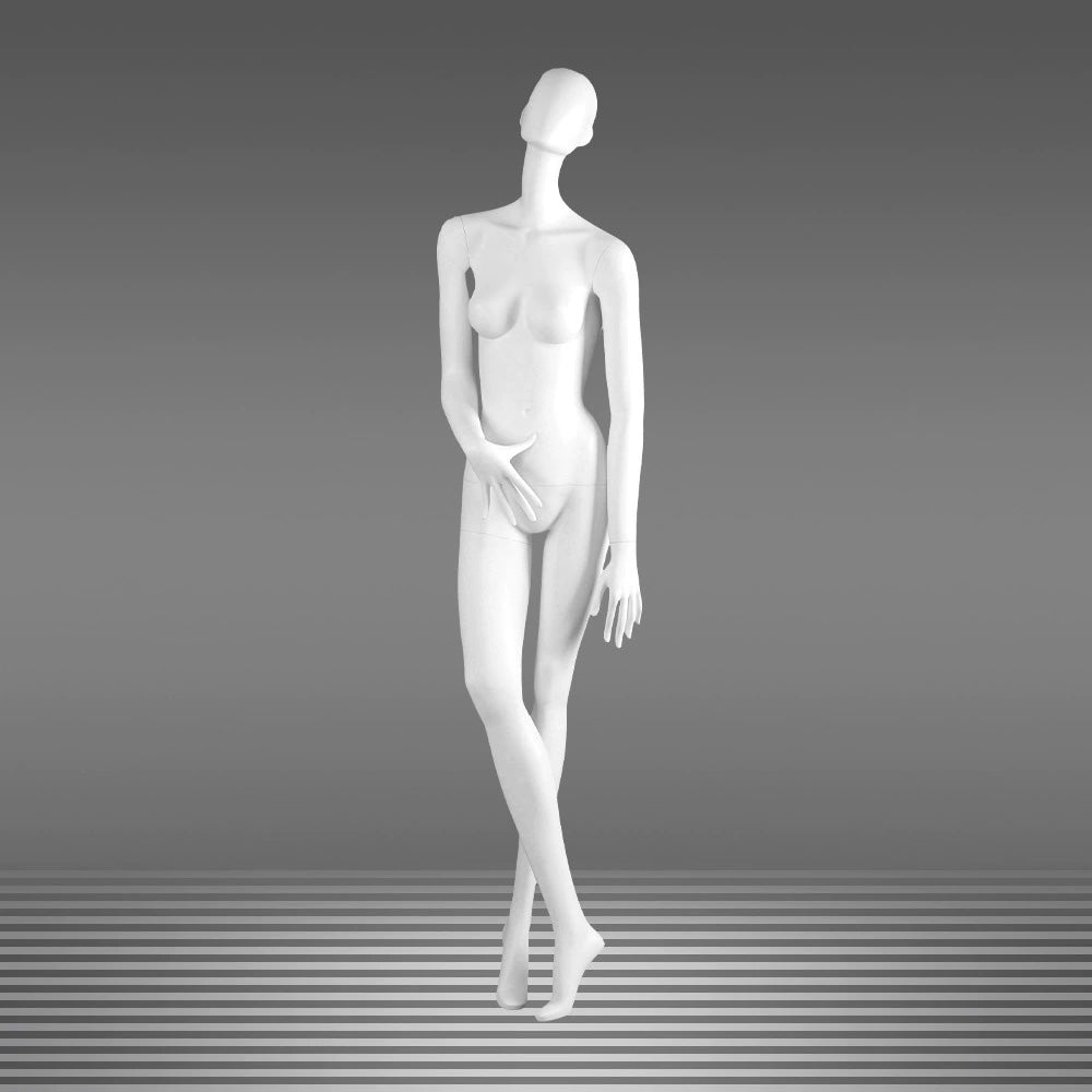DE-LIANG Female Full Body Mannequin | Matte White Fiberglass Realistic Dress Form Display | Elegant Standing & Sitting Window Display Model for Clothing Stores, Boutiques & Fashion Exhibitions