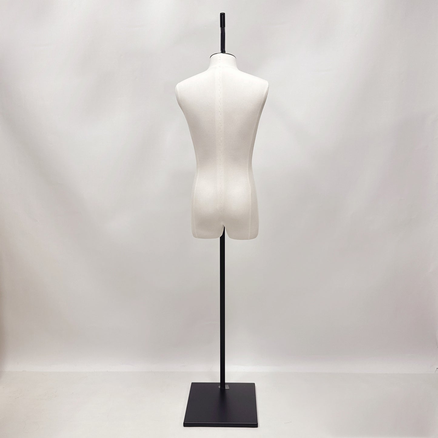 DE-LIANG Fashion Linen Fabric Female Mannequin, Male Bust Dummy Manniquins Body Prop,Hanging Dress Form Model with Adjustable Square Metal Base