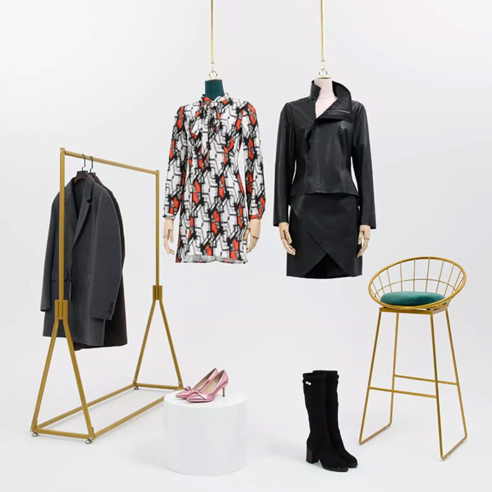 DE-LIANG Hanging Display Mannequin Half Body Form,Suede Fabric Dress Form,Manikin Model for Wedding Display,Women Form with Gold Hook