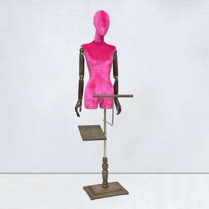 DE-LIANG Velvet Half Body Mannequin for Clothing Boutique & Retail Display | 4 Colors