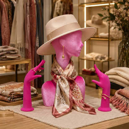 DE-LIANG Hand & Head Mannequin Display Set, Jewelry Ring Bracelet Watch Stand Prop